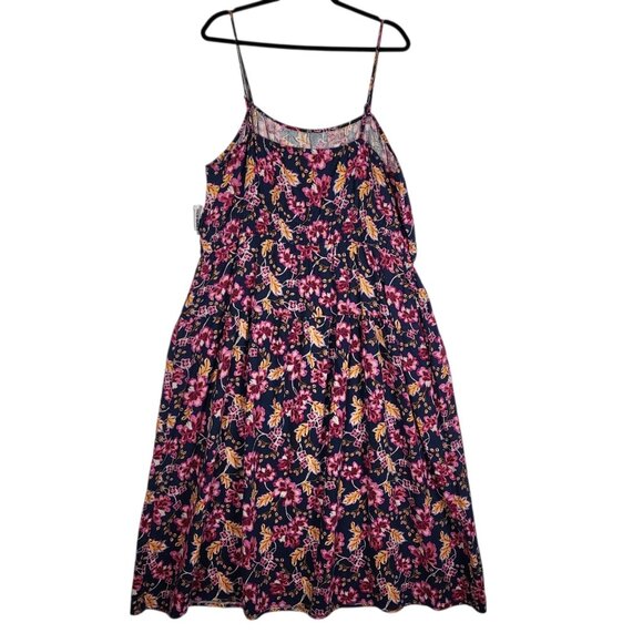 Old Navy Dark Floral Dress Women's 2XL Pink Black Fairy Sleeveless Whimsigoth - Picture 4 of 12